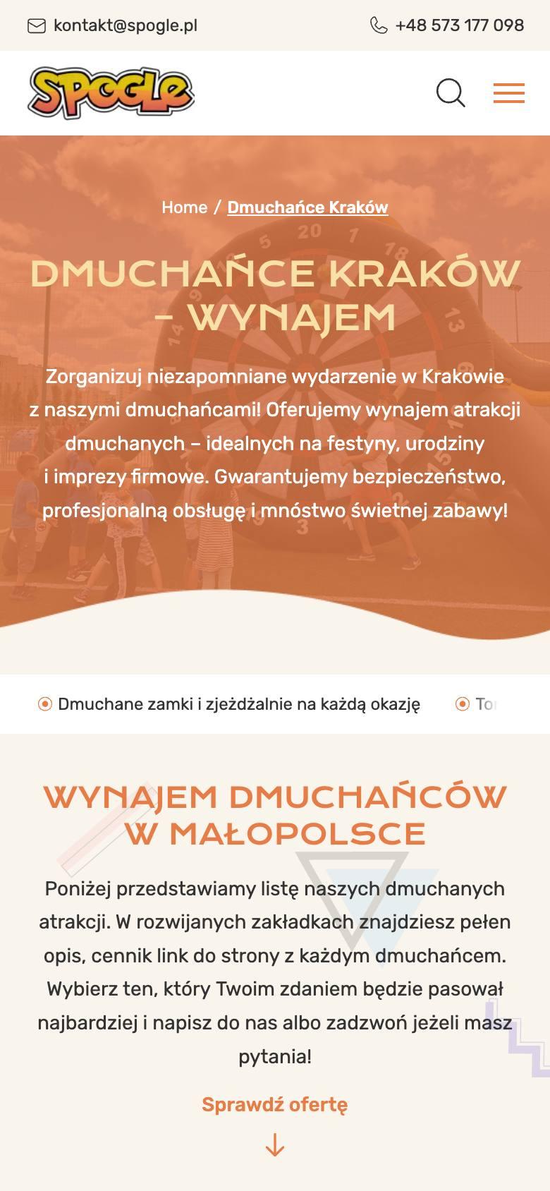 Stara wersja na telefonie: nagłówek i opis, bez przycisku