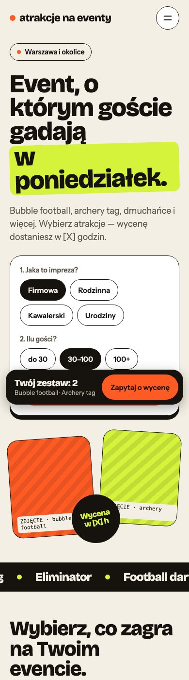 Wersja B: strona główna na telefonie